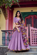 Traditional Kalamkari Print Border Silk Lehenga Set with Dupatta - Surat Wholesale Ethnic Wear (Photo 1)