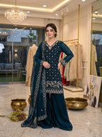 Regal Embroidered Palazzo Suit for Grand Festive Celebrations