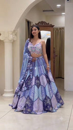 Intricately Embroidered Patchwork Pattern Lehenga Choli Set