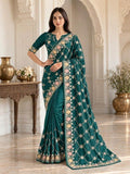 Opulent Luxury Floral Embroidered Saree with Intricate Motif Detailing - Surat Wholesale Ethnic Wear (Photo 1)