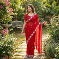 Garden Romance Floral Embroidered Saree with Timeless Festive Charm - Surat Wholesale Ethnic Wear (Photo 1)