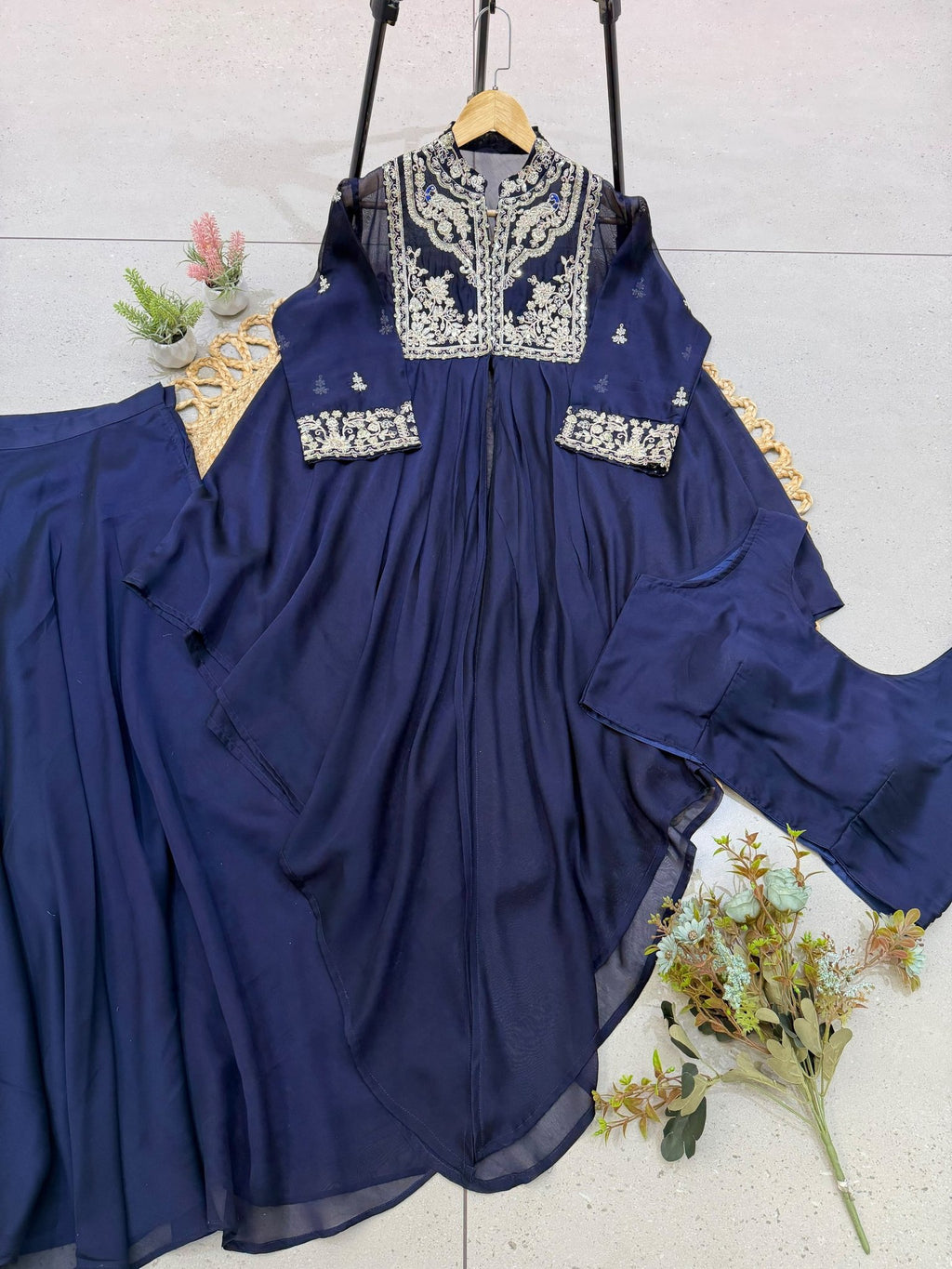 Royal Heritage Embroidered Anarkali Ensemble With Intricate Craftsmanship