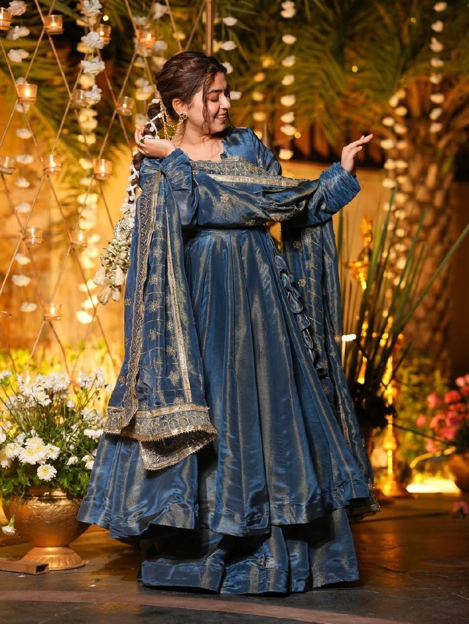 Royal Heritage Embroidered Anarkali Ensemble With Regal Dupatta Detailing - Surat Wholesale Ethnic Wear (Photo 1)