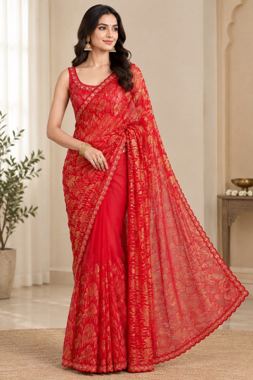 Artisanal Woven Splendor with Intricate Golden Motifs