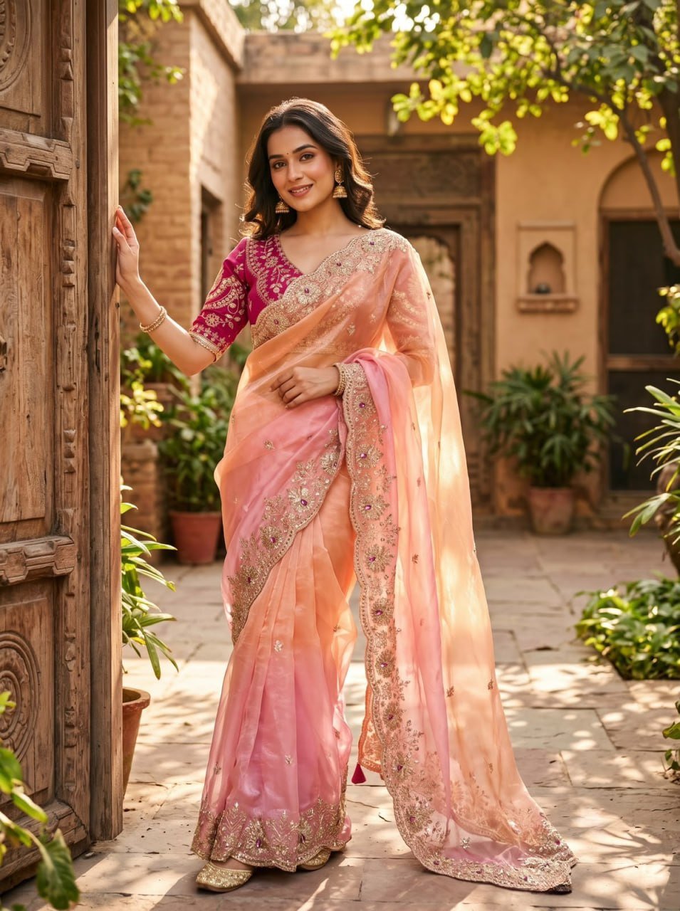 Royal Heritage Embroidered Saree with Intricate Zari Work and Regal Traditional Charm