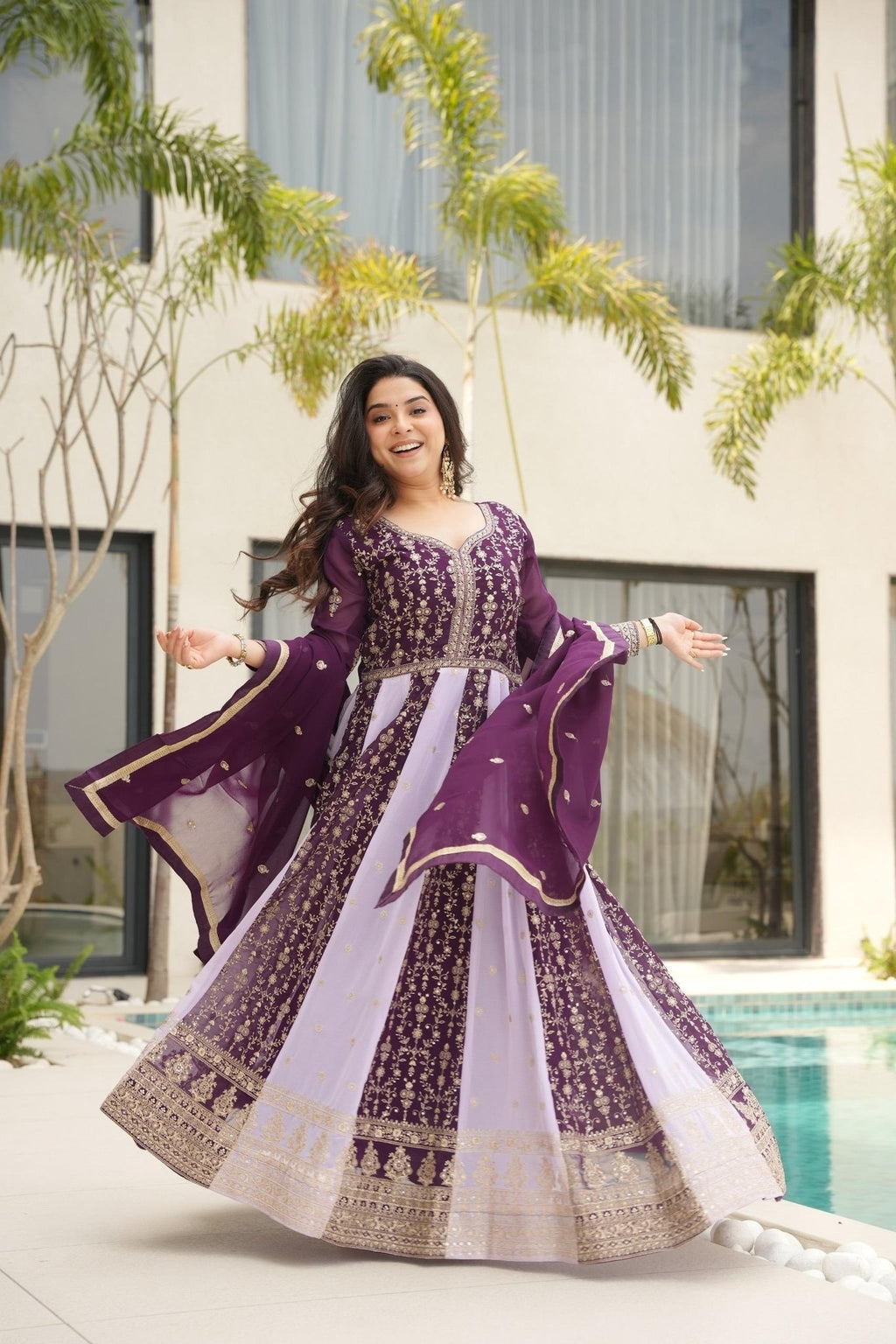 Royal Heritage Embroidered Anarkali Ensemble with Intricate Zari Work and Majestic Flared Silhouette - Surat Wholesale Ethnic Wear (Photo 1)