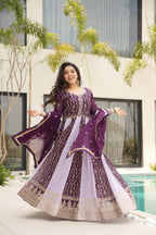 Royal Heritage Embroidered Anarkali Ensemble with Intricate Zari Work and Majestic Flared Silhouette - Surat Wholesale Ethnic Wear (Photo 1)