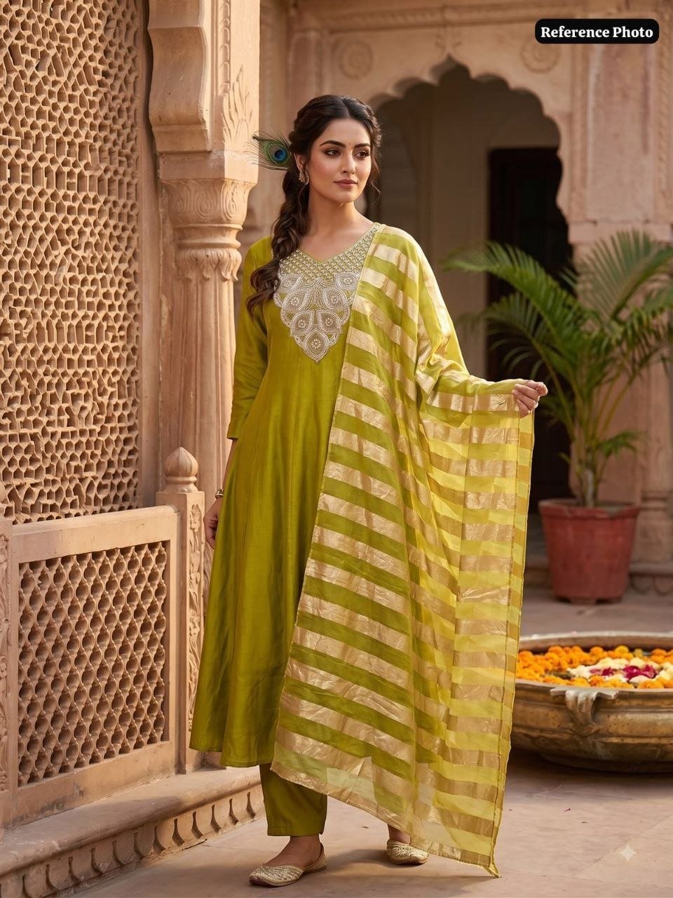 Regal Heritage Embroidered Kurta Set with Statement Dupatta