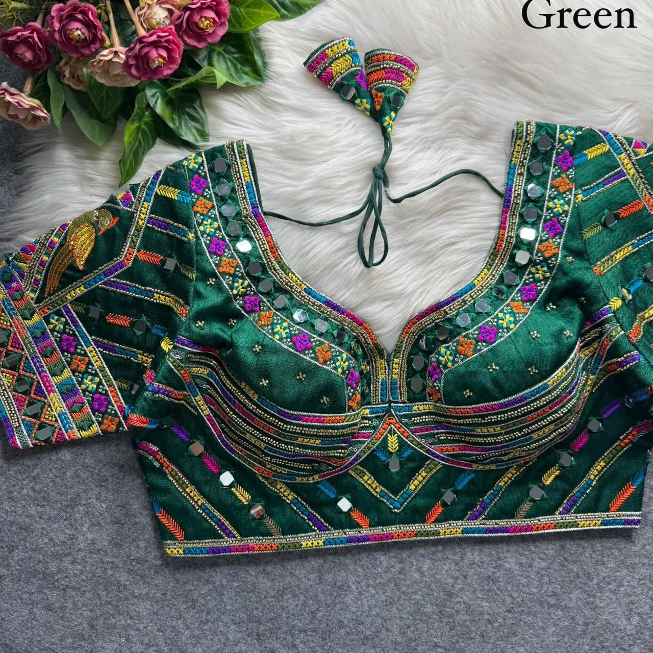 Artisanal Handcrafted Mirrorwork Embroidered Festive Blouse Collection