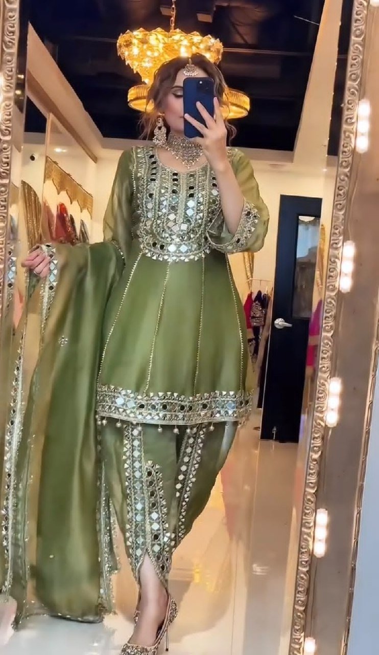 Regal Mirrorwork Palazzo Ensemble for Festive Celebrations