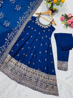 Regal Embroidered Flared Ensemble for Festive Celebrations
