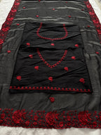 Contemporary Statement Floral Embroidered Saree for Sophisticated Occasions - Surat Wholesale Ethnic Wear (Photo 20)