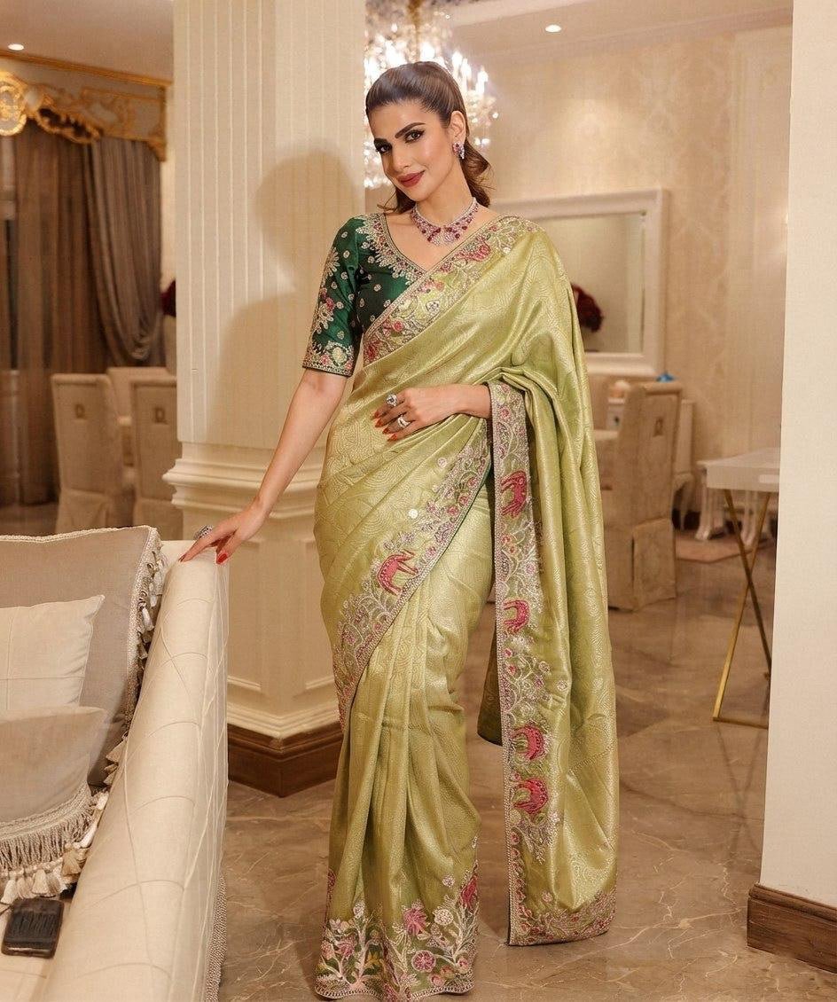 Artisanal Heritage Embroidered Saree for Grand Celebrations