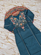 Subtle Grace Embroidered Straight Kurta Set with Tasseled Hem Dupatta