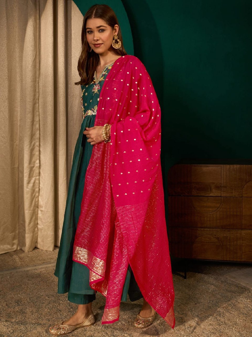 Regal Heritage Floral Embroidered Anarkali Suit Ensemble