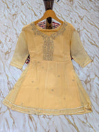 Embroidered Chanderi Kurta Set with Gota Patti Dupatta