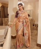 Artisanal Heritage Embroidered Saree for Grand Celebrations