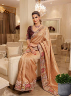 Artisanal Heritage Embroidered Saree for Grand Celebrations