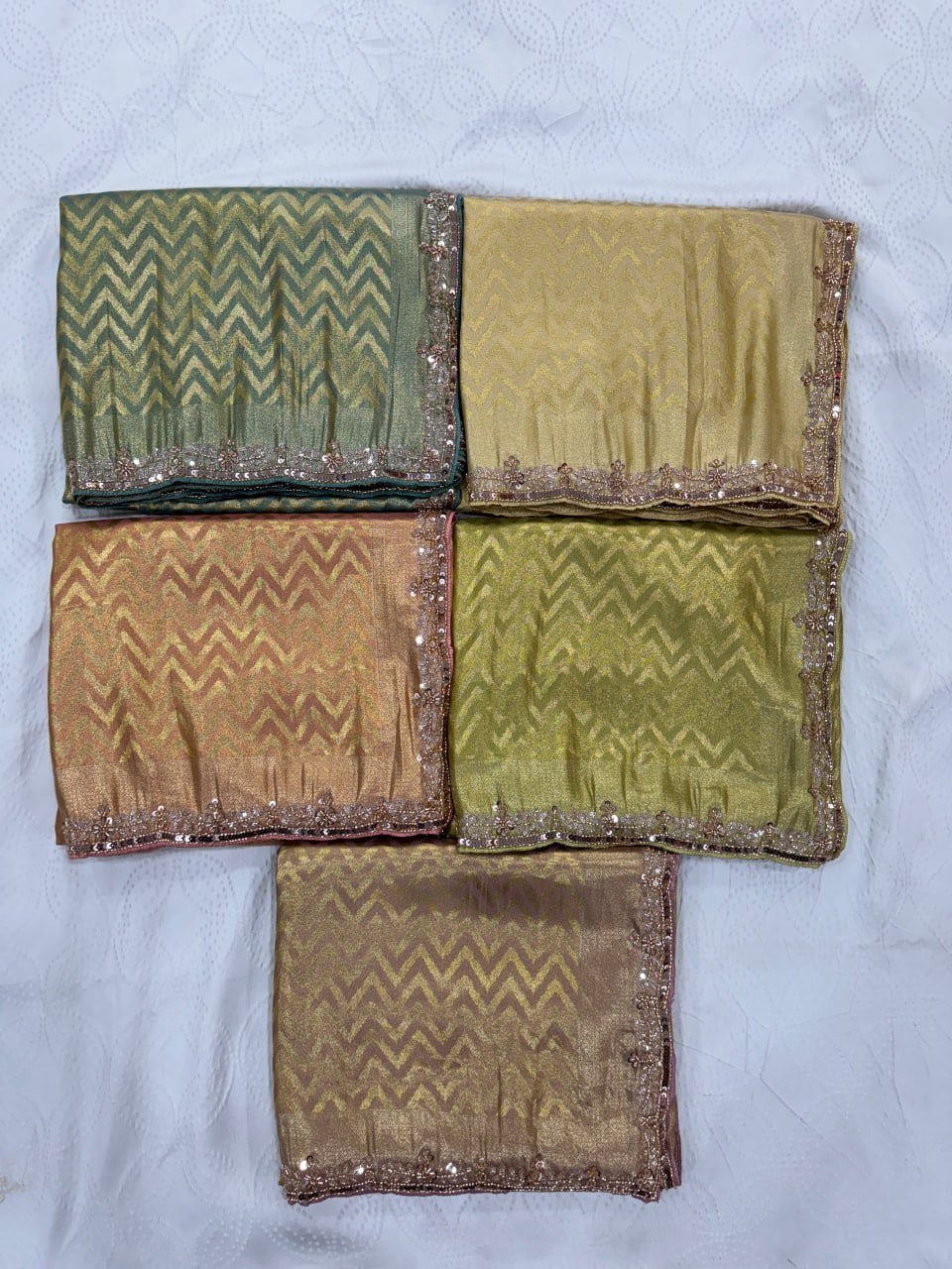 Exquisite Green with Designer Saree Set