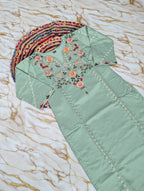 Subtle Grace Embroidered Straight Kurta Set with Tasseled Hem Dupatta