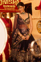 Heavy Dori Embroidery Bridal Velvet Lehenga Set with Net Dupatta