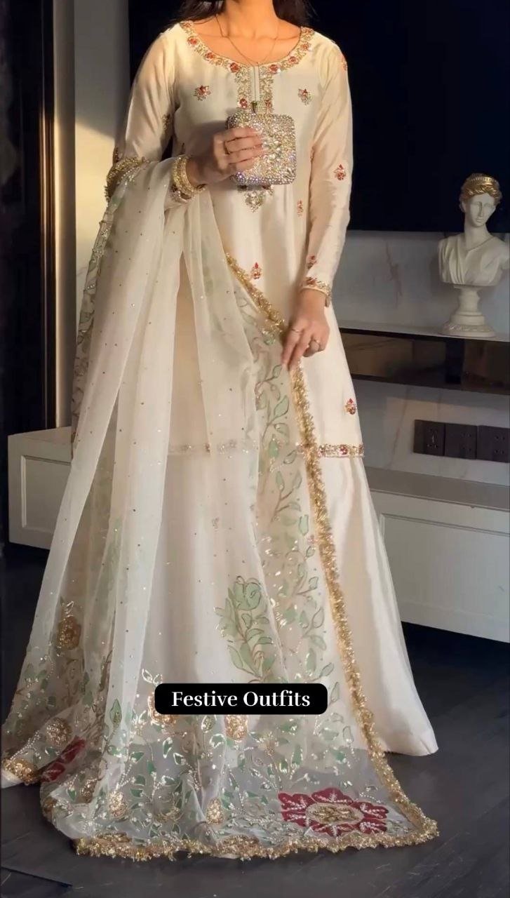 Regal Tradition Embroidered Sharara Set