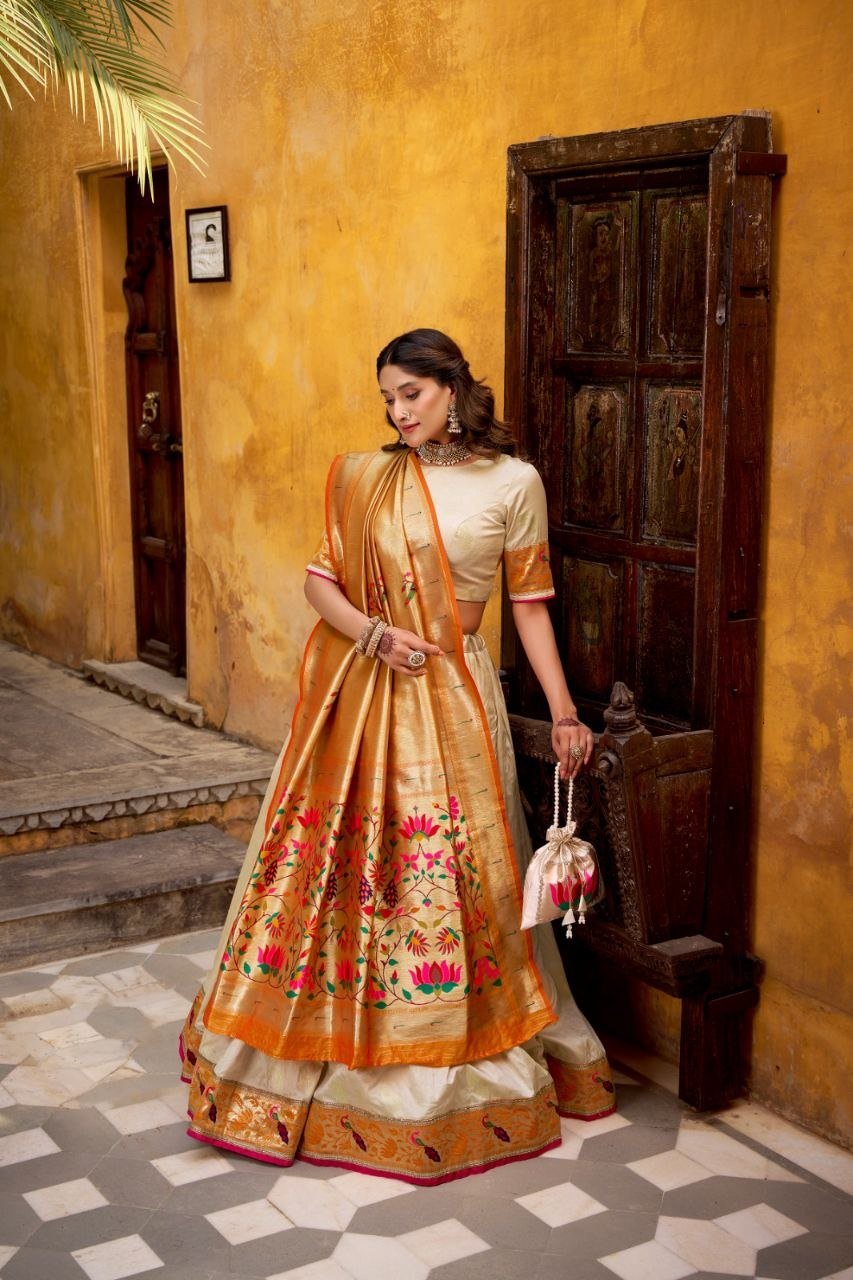 Traditional Woven Paithani Silk Lehenga Set with Rich Woven Dupatta - Surat Wholesale Ethnic Wear (Photo 2)