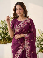 Artisanal Paisley Embroidered Saree for Timeless Celebrations