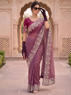 Regal Tradition Embroidered Saree with Intricate Floral Border and Royal Charm - Surat Wholesale Ethnic Wear (Photo 2)