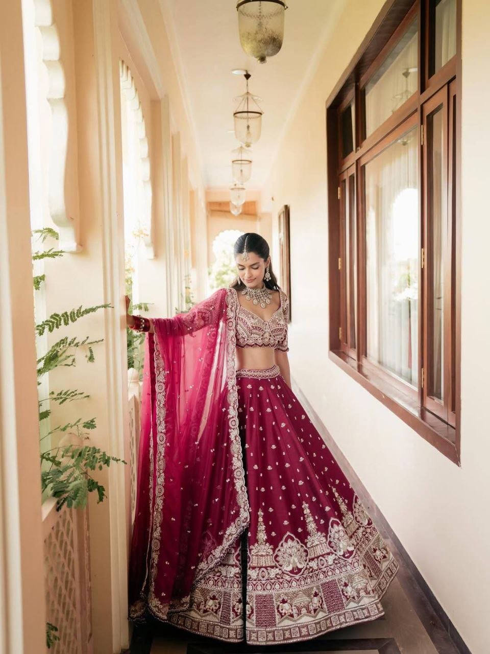 Ornate Dori Embroidered Velvet Lehenga Set with Heavily Embellished Border