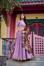Traditional Kalamkari Print Border Silk Lehenga Set with Dupatta - Surat Wholesale Ethnic Wear (Photo 2)