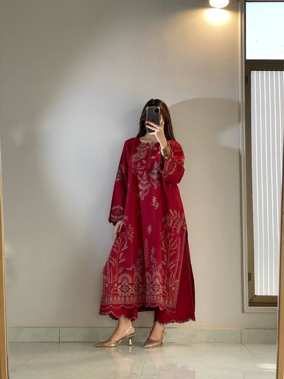 Royal Heritage Intricately Embroidered Kurta and Palazzo Set