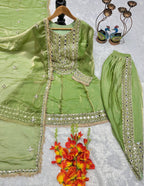 Regal Mirrorwork Palazzo Ensemble for Festive Celebrations