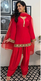Regal Tradition Embroidered Border Kurta with Salwar and Dupatta Set - Surat Wholesale Ethnic Wear (Photo 2)