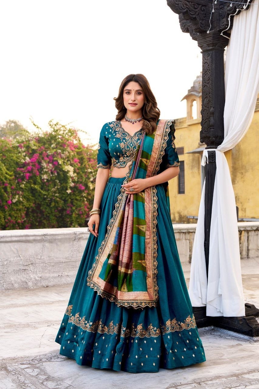 Royal Heritage Embroidered Lehenga Choli With Designer Dupatta