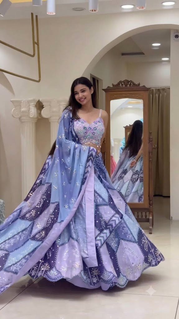 Intricately Embroidered Patchwork Pattern Lehenga Choli Set