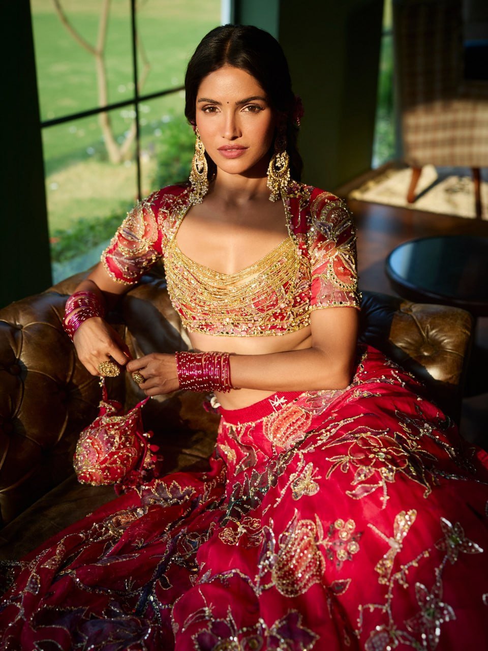 Exquisite Hand Embroidered Zardozi Work Bridal Lehenga Choli Set
