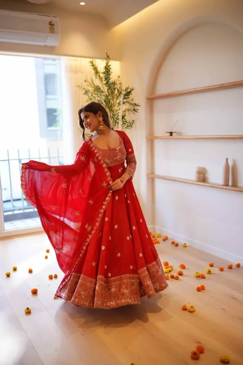 Festive Embroidered Anarkali Suit with Dupatta - Surat Wholesale Ethnic Wear (Photo 2)