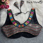 Boho Ethnic Fusion Paisley Embroidered Mirror Work Blouse