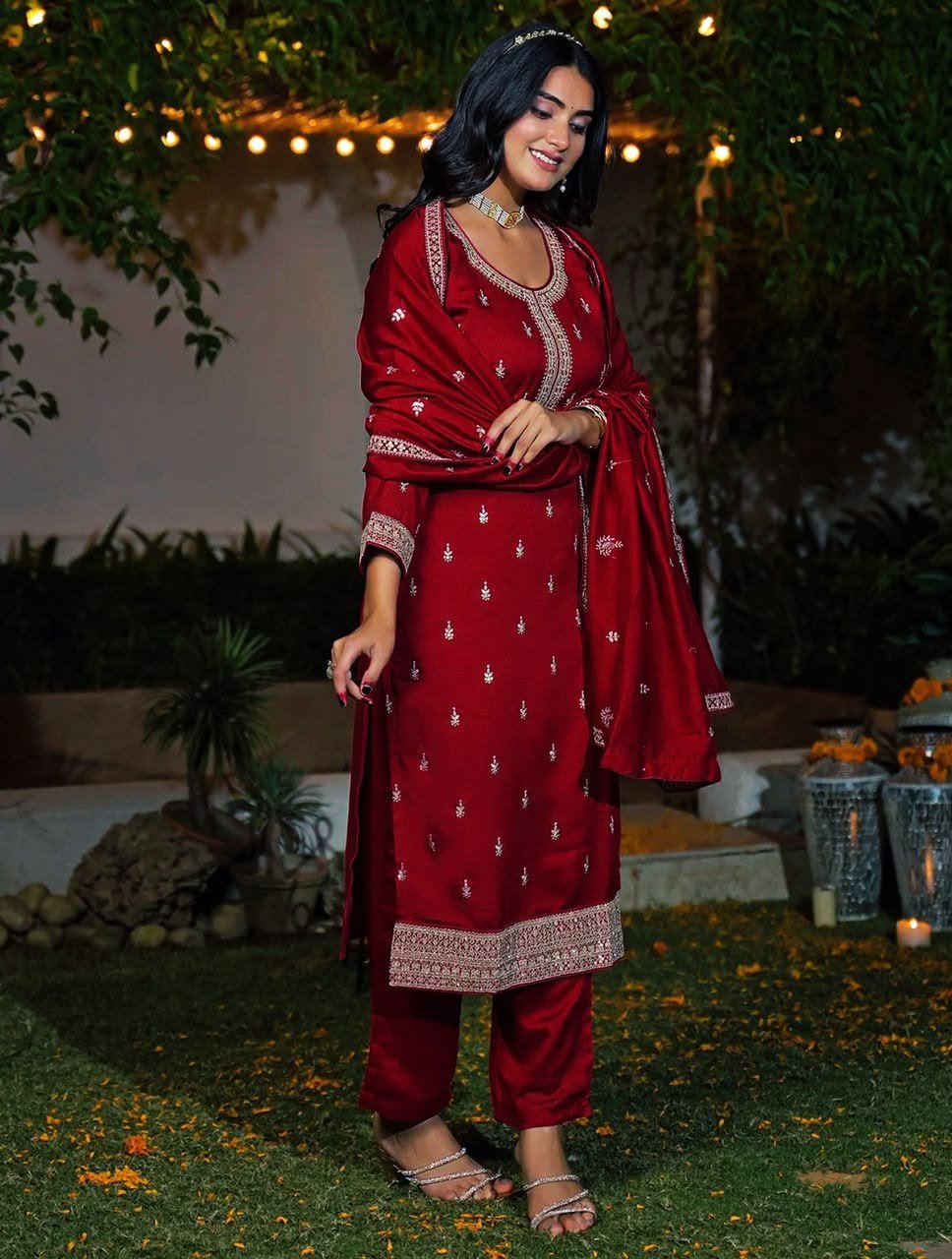 Regal Heritage Embroidered Kurta Set for Festive Occasions