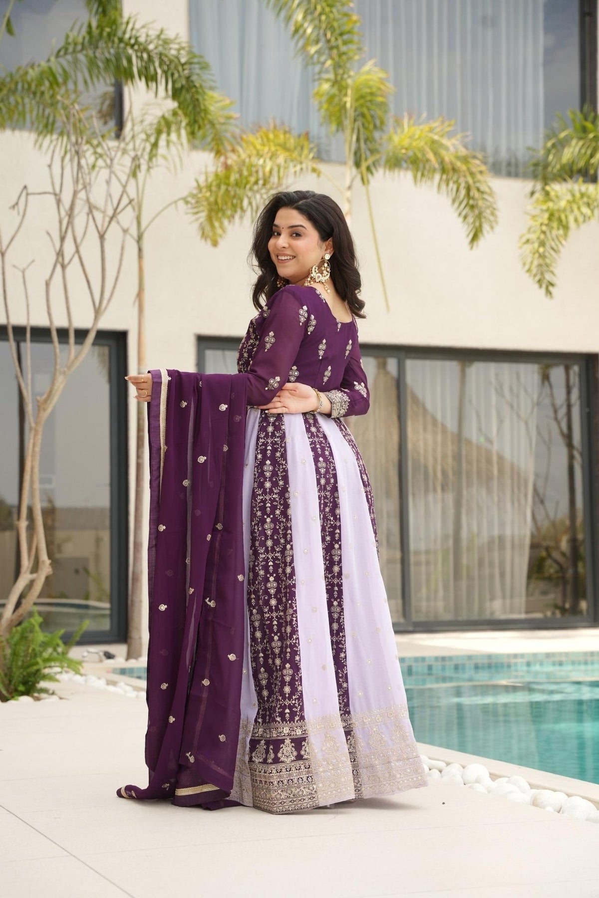 Royal Heritage Embroidered Anarkali Ensemble with Intricate Zari Work and Majestic Flared Silhouette - Surat Wholesale Ethnic Wear (Photo 2)