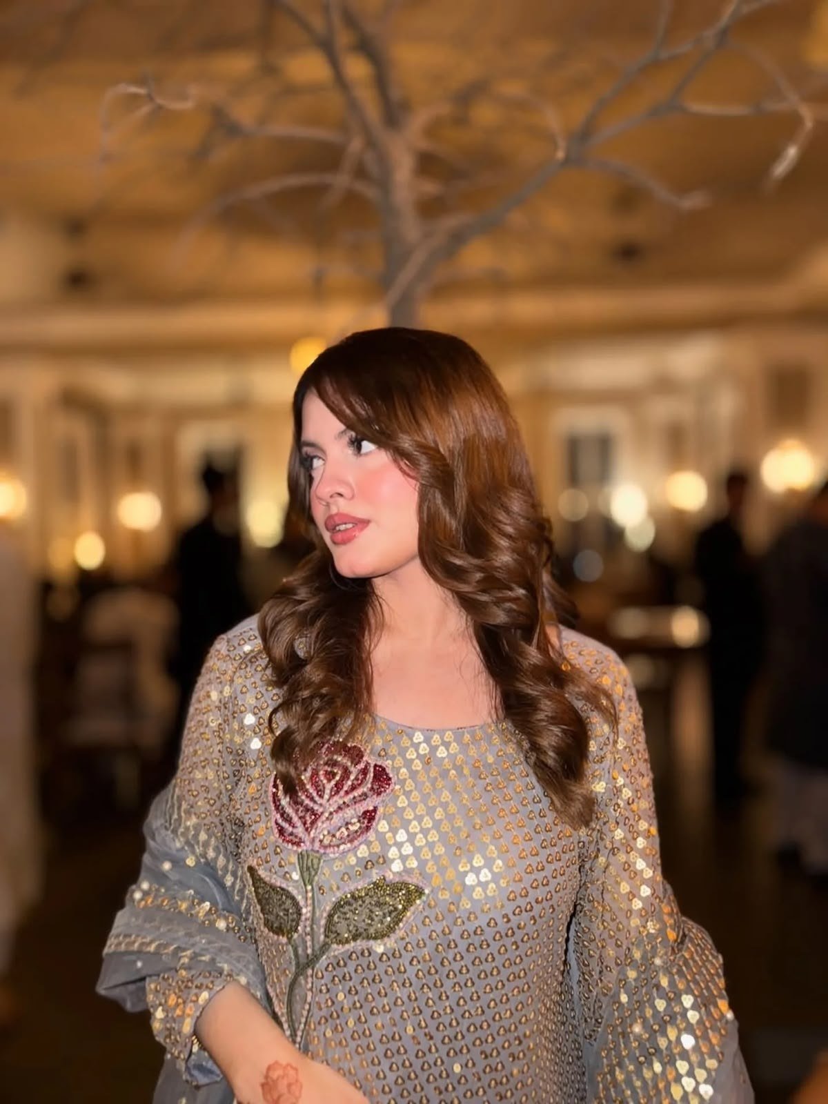 Royal Heritage Embroidered Anarkali Suit Ensemble With Intricate Floral Motifs and Shimmering Details