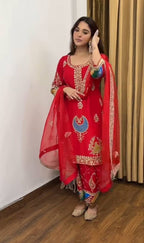 Regal Heritage Embroidered Suit Ensemble for Festive Celebrations
