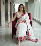Contemporary Statement Floral Embroidered Saree for Sophisticated Occasions - Surat Wholesale Ethnic Wear (Photo 2)