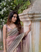 Royal Heritage Embroidered Saree with Intricate Zari Border Detailing - Surat Wholesale Ethnic Wear (Photo 2)