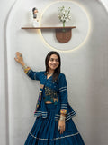 Tiered Flared Lehenga with Tasseled Embroidered Koti Jacket