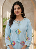 Embroidered Straight Kurta With Salwar And Dupatta - Surat Wholesale Ethnic Wear (Photo 2)