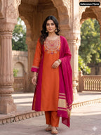 Royal Heritage Embroidered Kurta Set With Zari Dupatta - Surat Wholesale Ethnic Wear (Photo 2)