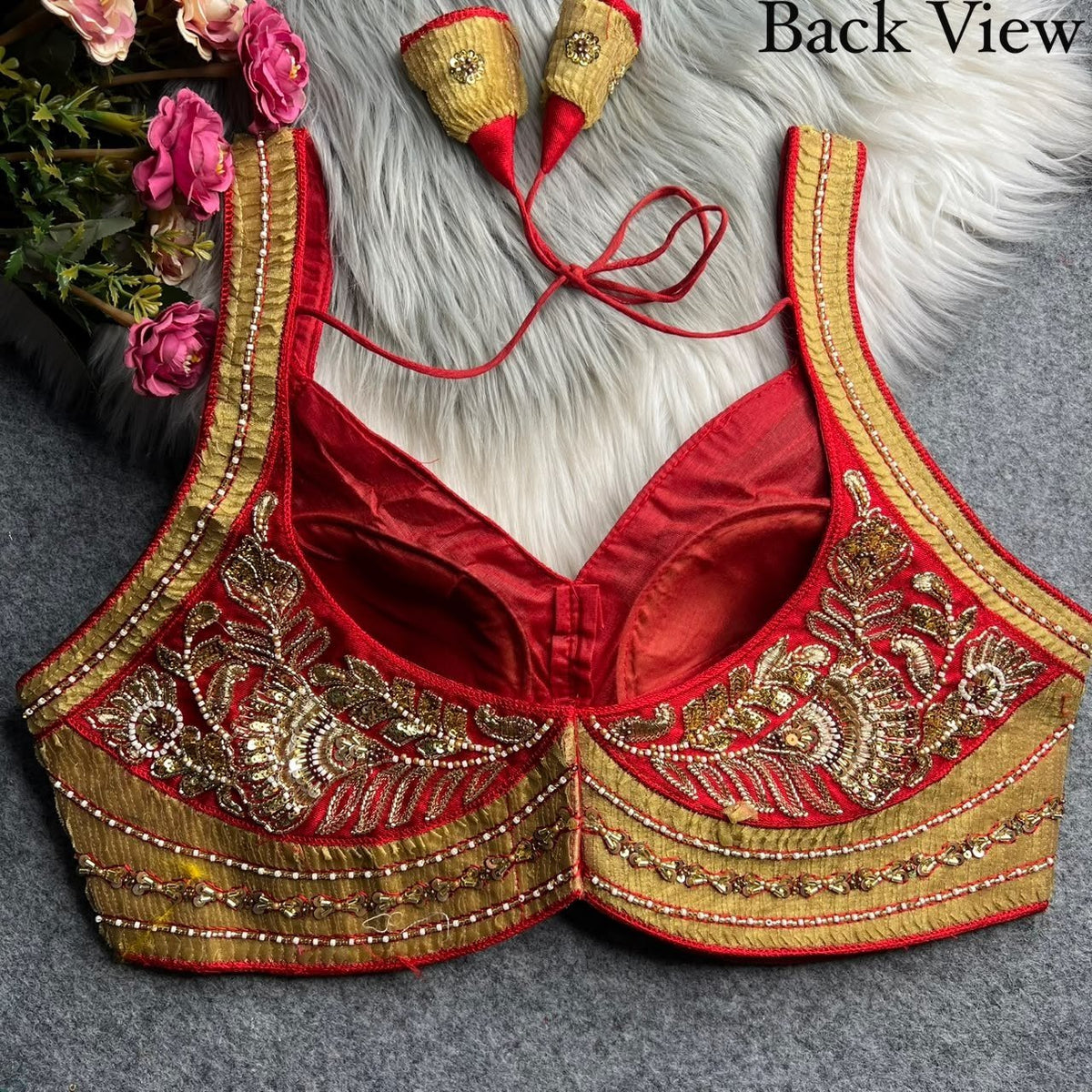 Opulent Luxury Heavy Zari Embroidered Sleeveless Blouse