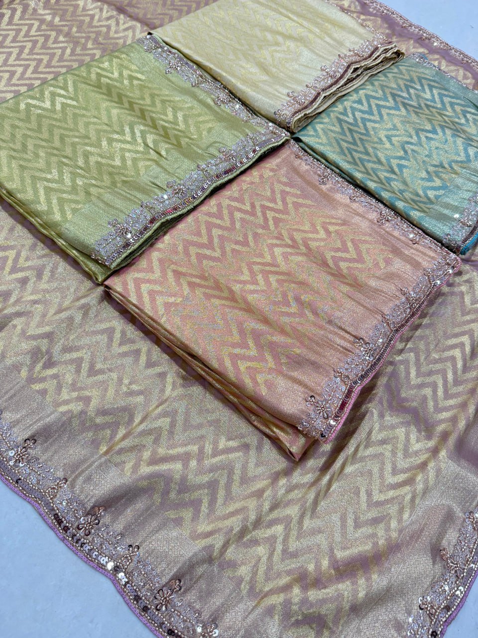 Exquisite Green with Designer Saree Set